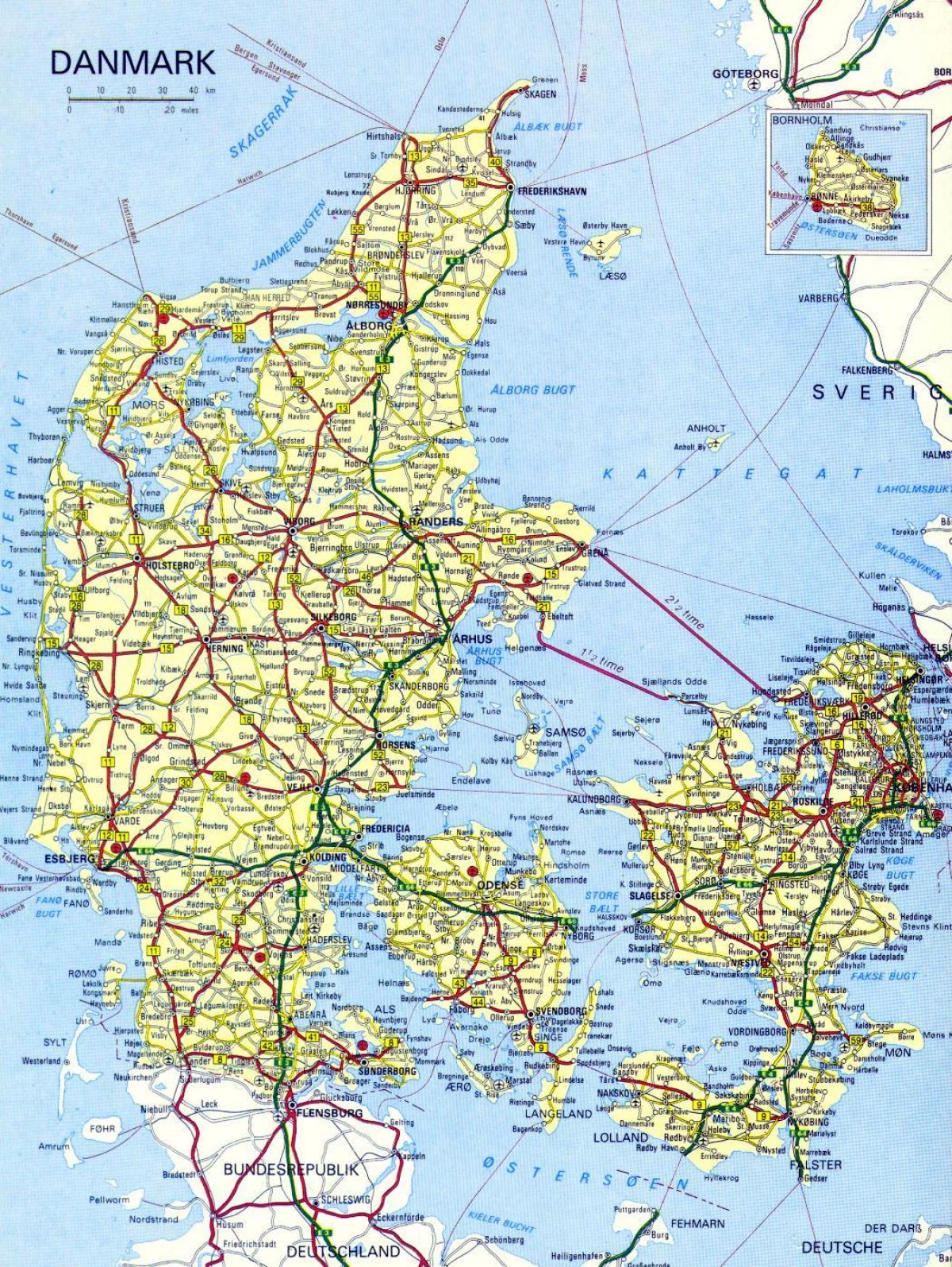 मानचित्र की सड़क डेनमार्क