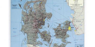 नक्शे के हवाई अड्डों में डेनमार्क 